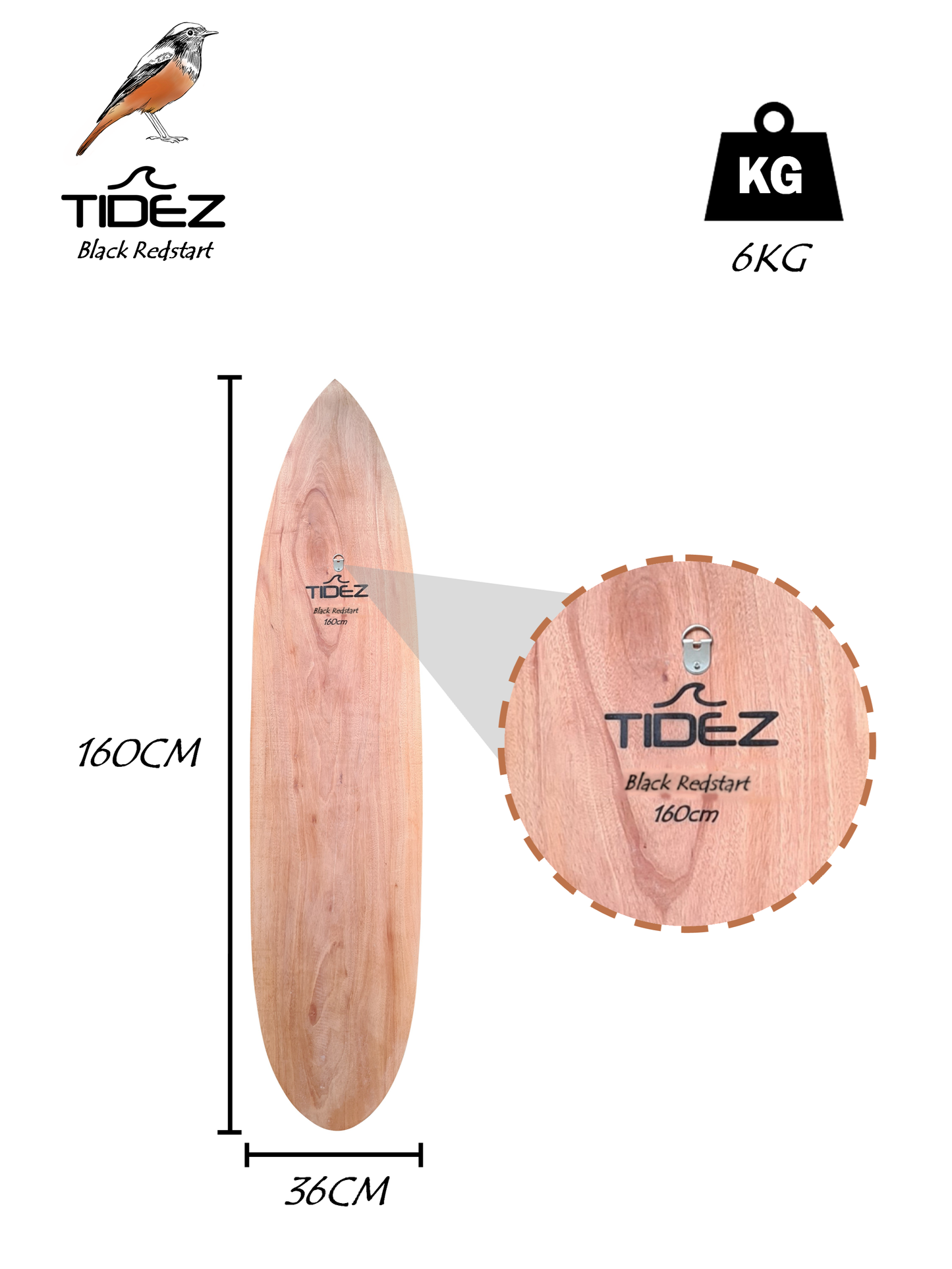 Tidez Black Redstart 160cm